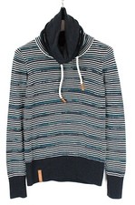 NAKETANO Jumper Women's LARGE Pullover Knitted Striped Loose High Collar