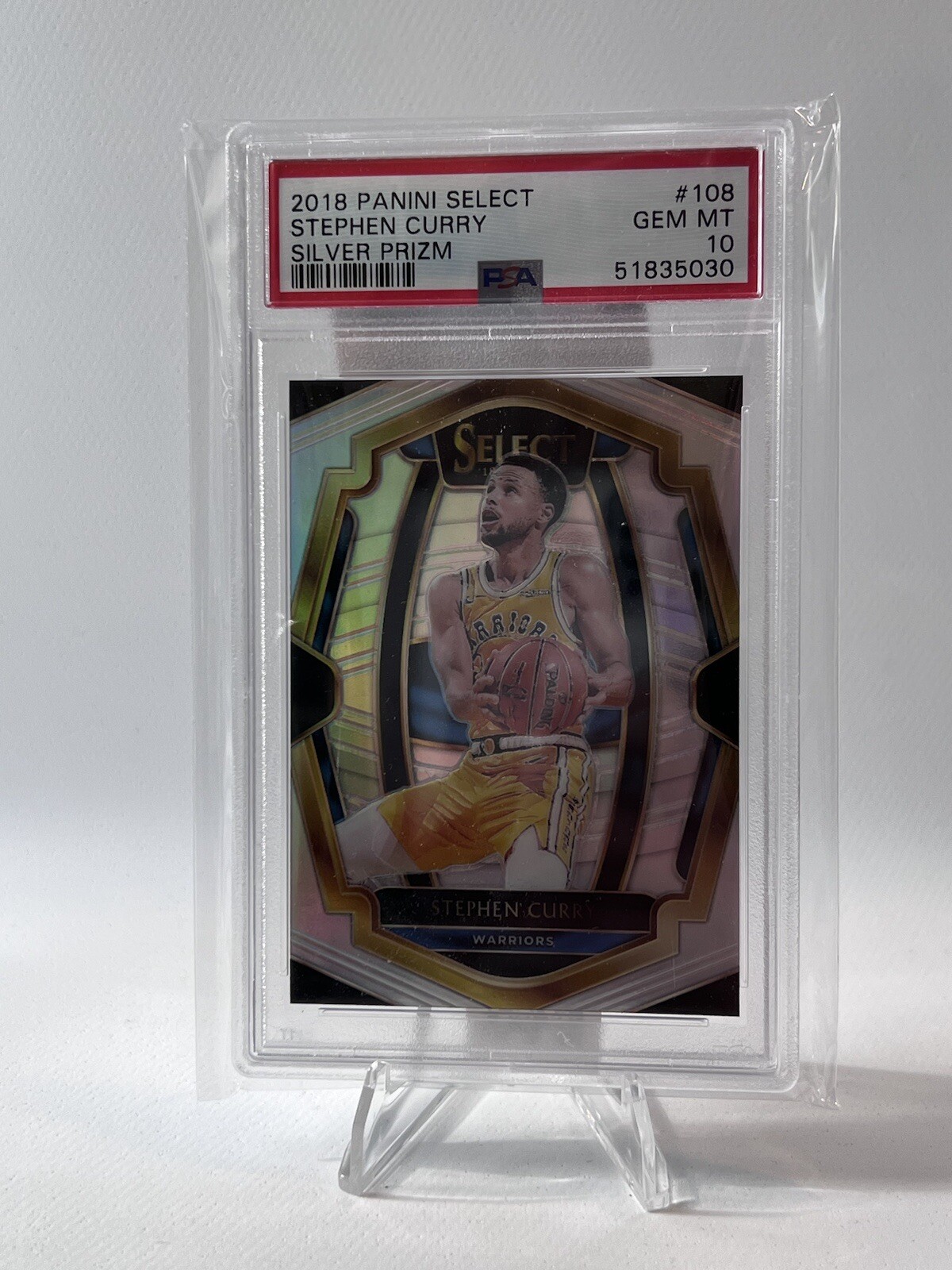 2018 Panini Select Stephen Curry Silver Prizm 108 Steph Warriors PSA 10 POP 24💎