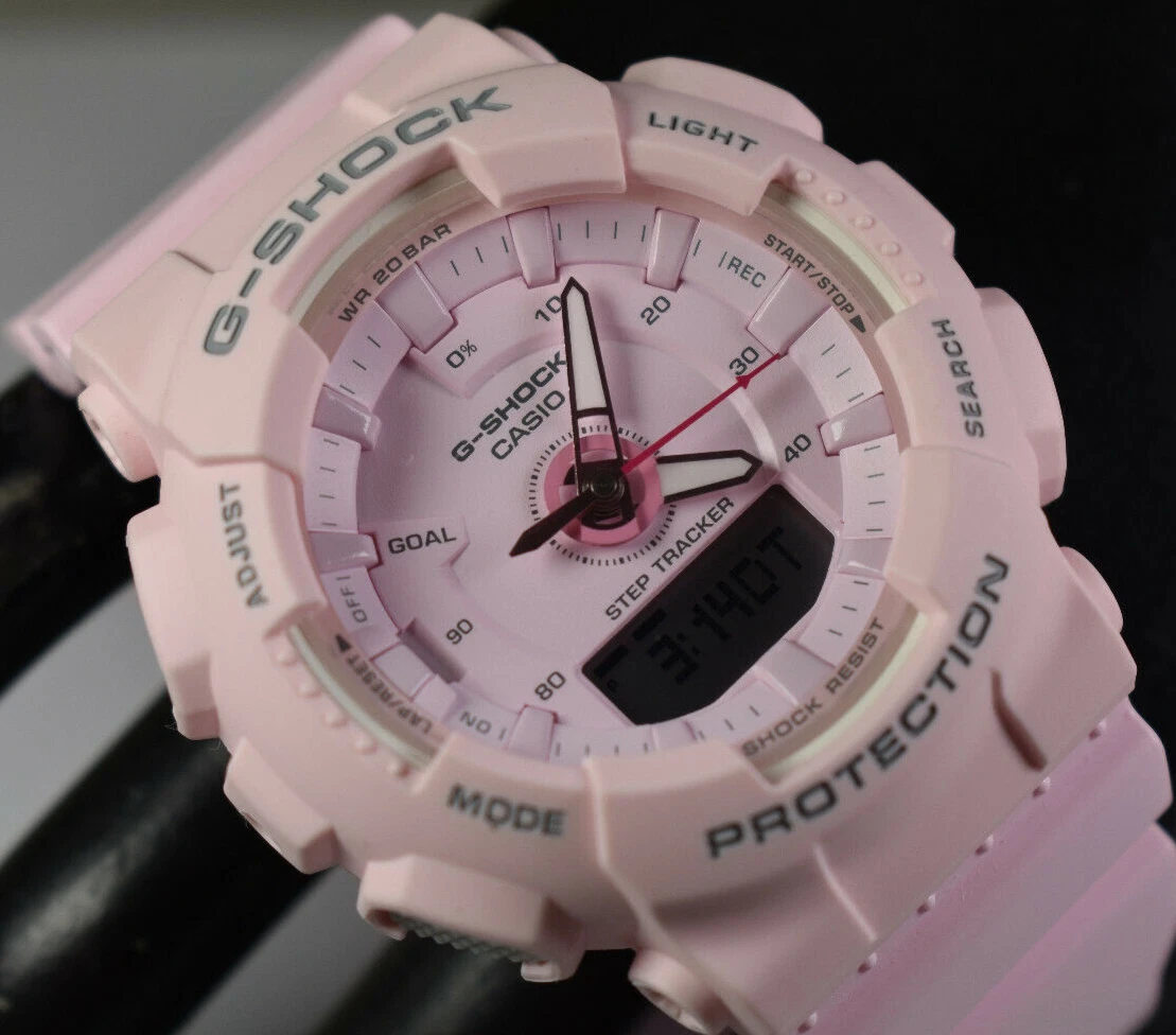 Ladies' Casio G-Shock S Series Pink Resin Strap Watch with Black Dial  (Model: GMAS140-4A)