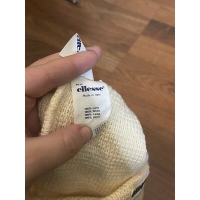 Ellesse Cream Knit Cap Beanie 100% Wool Ellesse Cream Knit Cap Beanie 100% Wool | eBay main image 3