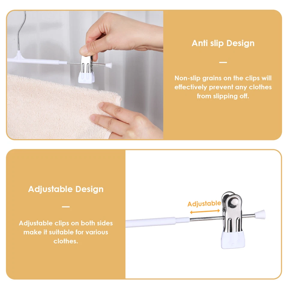 10/20/60/80 PIEZAS Perchas para Falda con Clips, Perchas para Pantalones de Metal para Ropa Pantalón Foto 4 de 4