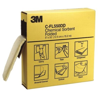3M C-Fl550dd/P-F2001 Sorbents, 44 Gal, 5 In X 600 In, Harsh Chemicals, Gray,