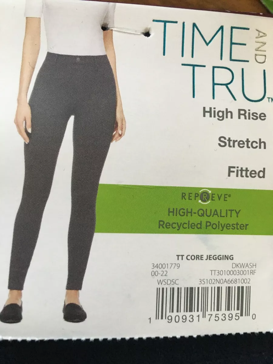 Time and Tru Women Jeggings Stretch Fitted High Rise Pant Blue