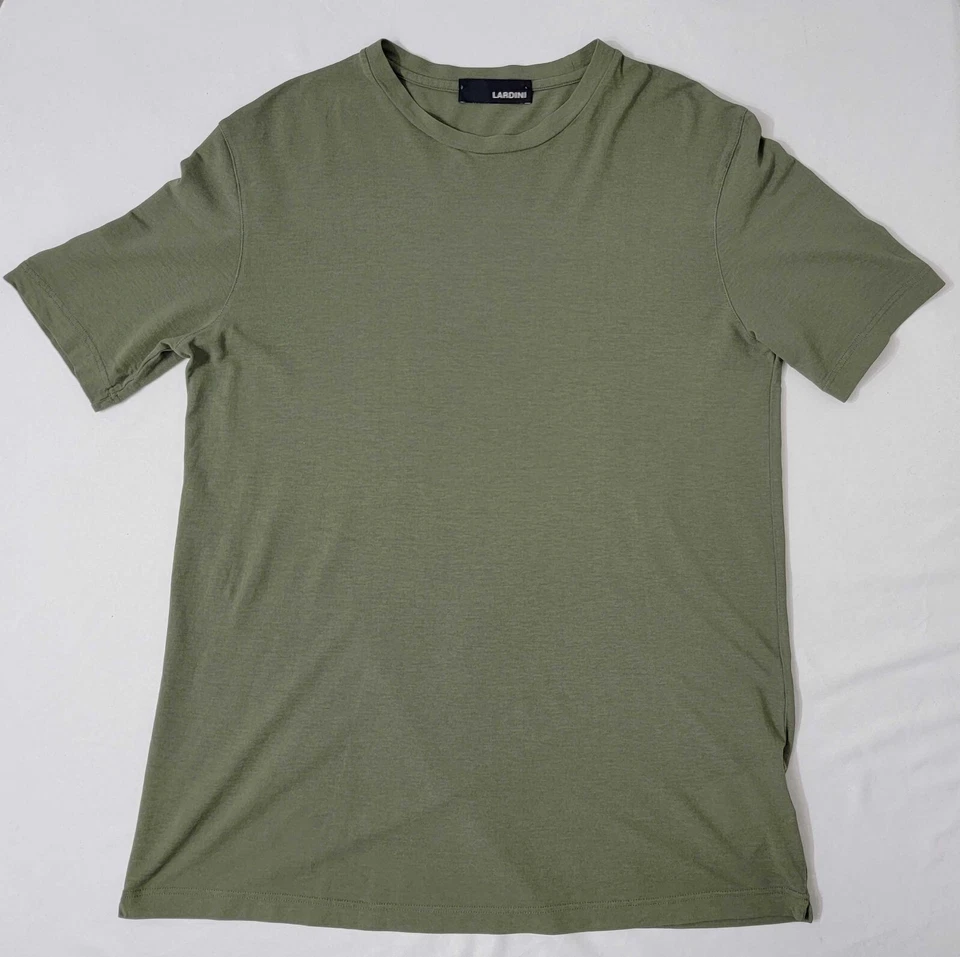 Lardini Men's Soft Cotton Short sleeves Green Tee - Size 52/XL - NEW Foto 2 de 4