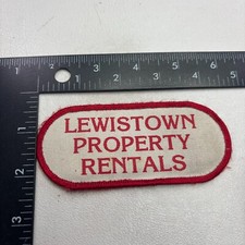 Vtg c 1980s LEWISTOWN PROPERTY RENTALS Advertising Patch 54KE