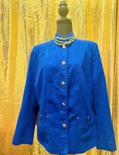 Tanjay Jacket Womens 14 Blue Button Up