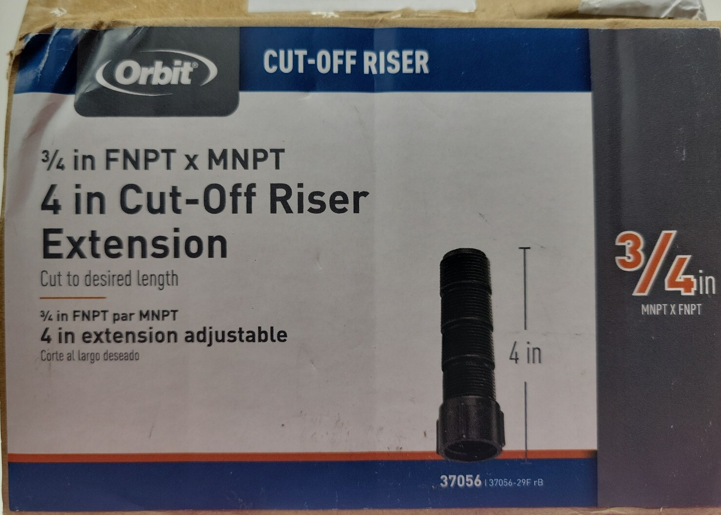 FOUR 3/4" X 4" Long Cut Off Riser Sprinkler Head Male Female Orbit