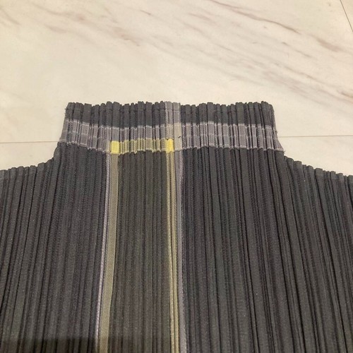 Issey Miyake Pleats Please Women's High Neck Tops Blouse Charcoal Gray Green - Picture 8 of 12