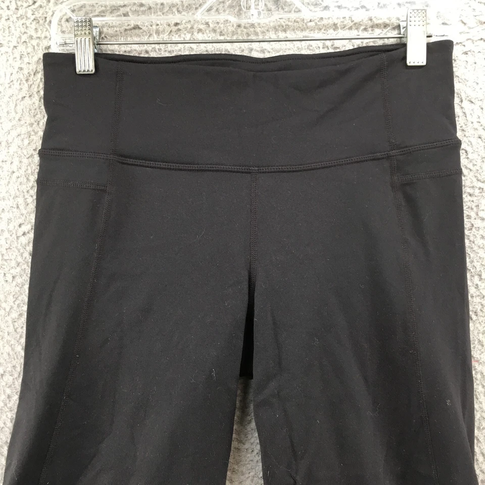 Pantalones capri Athleta para mujer M negros largos pierna ancha elásticos informales Foto 2 de 4