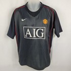 Manchester United Soccer Jersey FC Football Club AIG Nike Black SS Shirt Mens XL