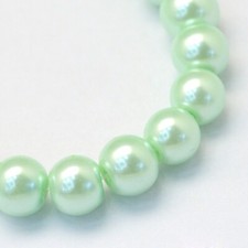 Z Glass Pearl Bead round lot of 5 strands 31 INCH PALE Green 4mm S6