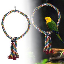 Multicolor Parrot Rings 9.8 9.8 Inch Cotton Swing Circular Ring Bird Swing JQ