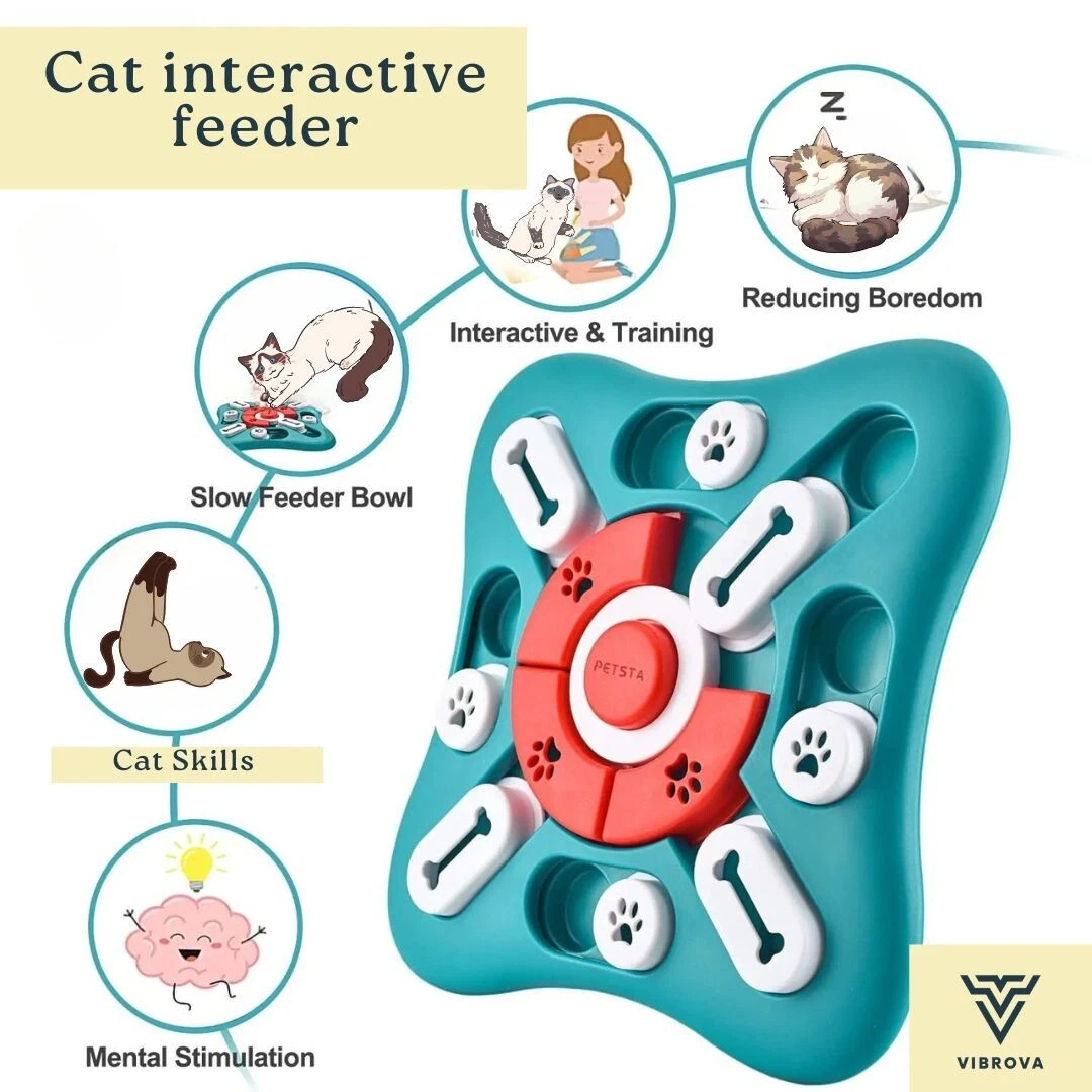 Cat Interactive Feeder - Puzzle Feeder for Cats - Slow Feeding Cat Feeder
Opens in a new window or t