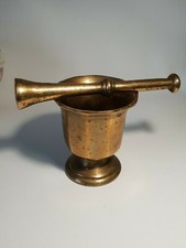 🍯 ancien grand mortier et pilon en bronze ou laiton 2,644kg