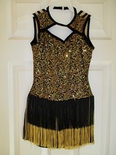Curtain Call Adult Small Jazz/Tap Black/Gold Costume