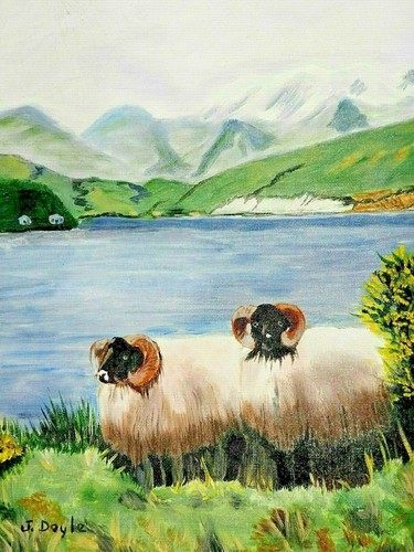 M.JANE DOYLE SIGNED ORIG.ART OIL/CANV. PAINTING"LAKES OF KILLARNEY"KERRY,IRELAND - Picture 3 of 8