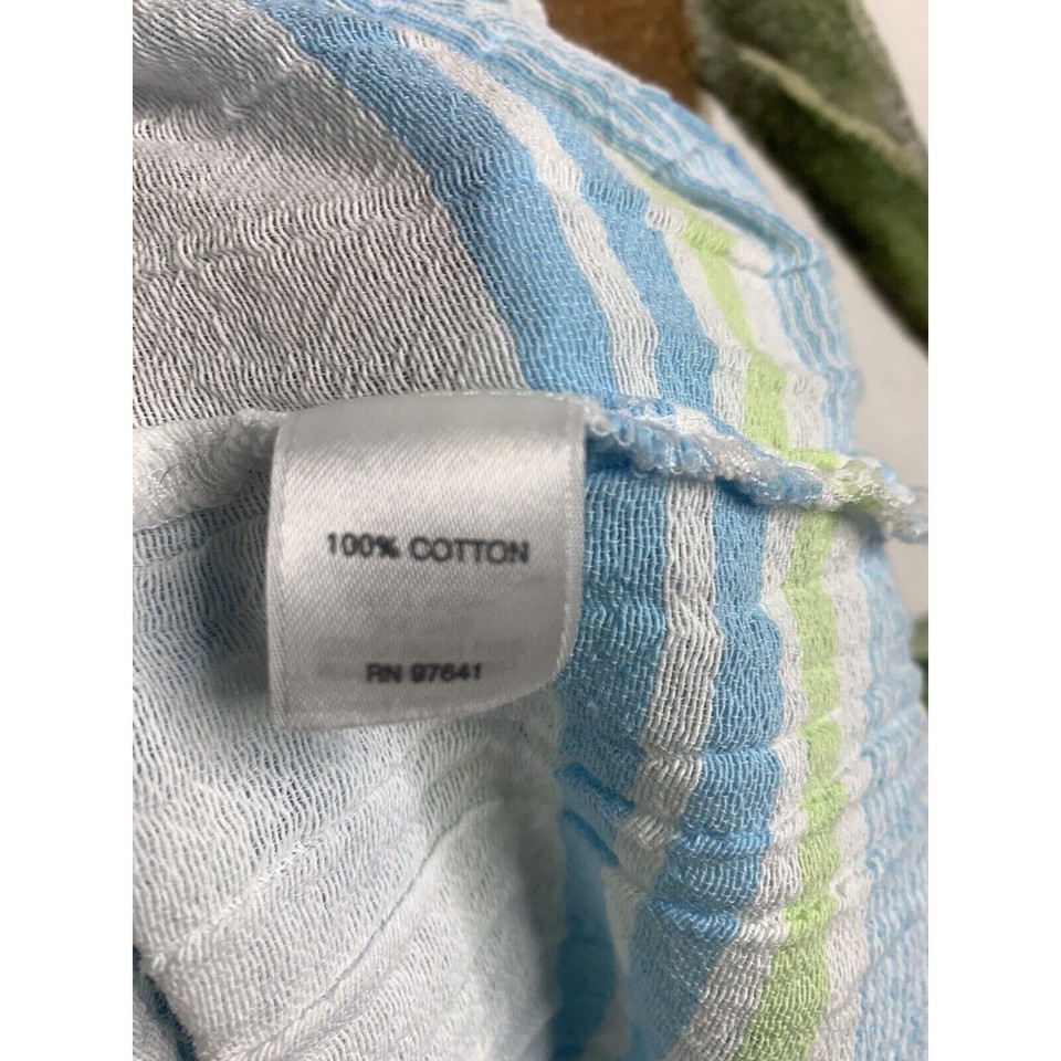 J. Jill Tunic Top Dress Large Striped Blue Beach Cover up Tassel Cotton