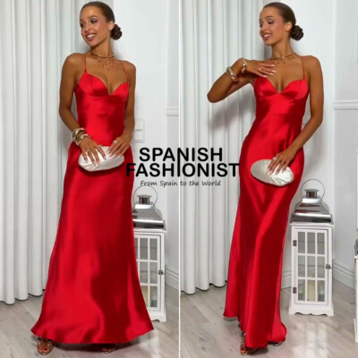 open lace back dress Red Ramie Maxi Dress | Zara Basic main image 0