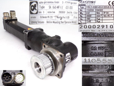 NOVOTRON NBL2-0080-45-0-320-B-S-A  Servomotor+Alpha SK060-MF1-3-031-000 4-5#6850