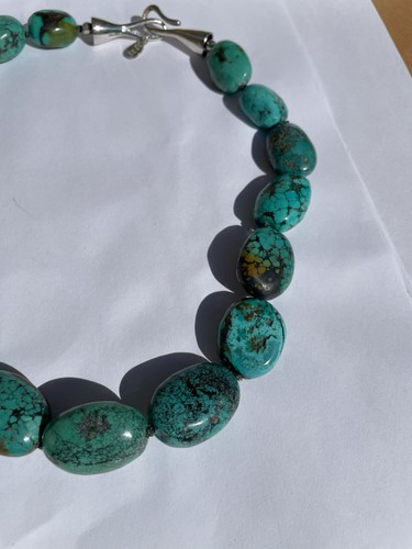 Turquoise Necklace - 19" Turquoise & Sterling Silver - Claudia Agudelo Exex - Picture 8 of 9