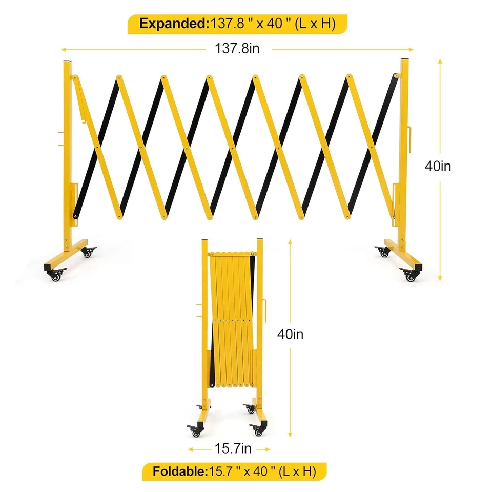 Barricada expandible de metal, 11/18 pies, puerta de cerca de acordeón, entrada retráctil G Foto 2 de 4