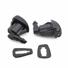 2pcs Black Car Windshield Wiper Water Jet Spray Washer Nozzle Kit Accessories,