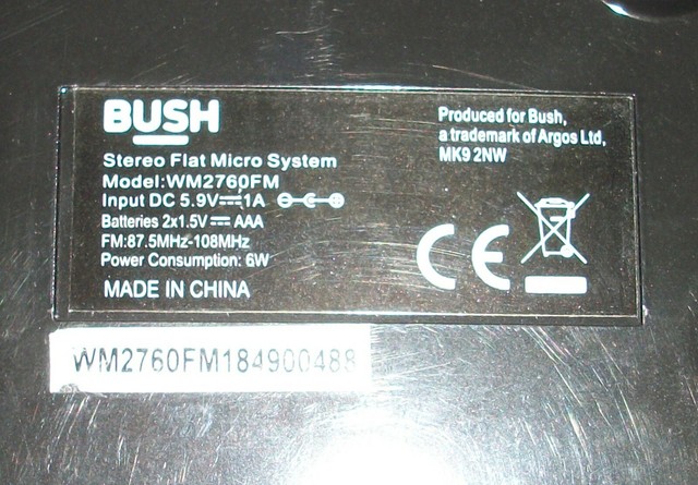 bush wm2760fm