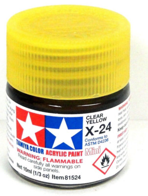 Tamiya 81524 X-24 Clear Yellow 1/3 oz Acrylic ''Mini'' Paint Bottle