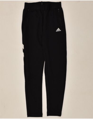 Adidas Jungen grafischer Trainingsanzug Hose 13-14 Jahre groß schwarz Polyester BC15 - Bild 1 von 3