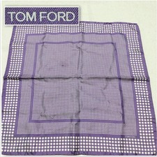 Tom Ford Purple Silk Pocket Square Unisex Polka Dot Made in Italy