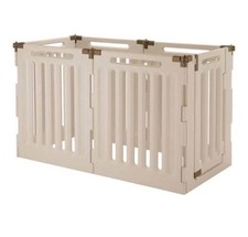 Richell Indoor Outdoor Dog Playpen 36  Convertible 6 Panel Tan/Mocha Pickup Ship