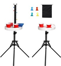AUGVO Cornhole Scoreboard with Drink Holders, 2 Sets Large, Red, Blue