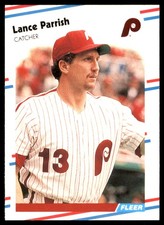 Lance Parrish 1988 Fleer #310 Phillies MLB READ FREE SHIPPING AutographDen