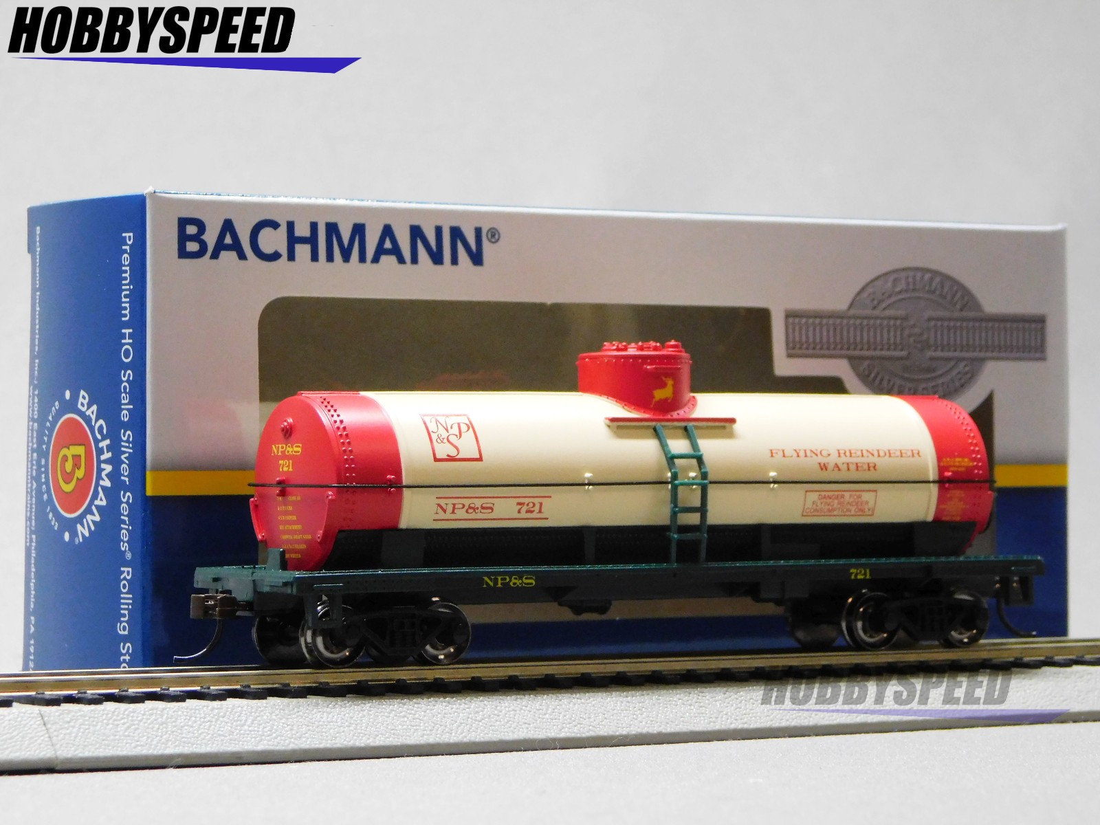BACHMANN HO SCALE NP&S FLYING REINDEER WATER 40' SINGLE DOME TANK CAR BAC17801