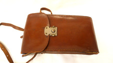 Brown Leather Folding Pocket Camera Case Leather Shoulder Strap