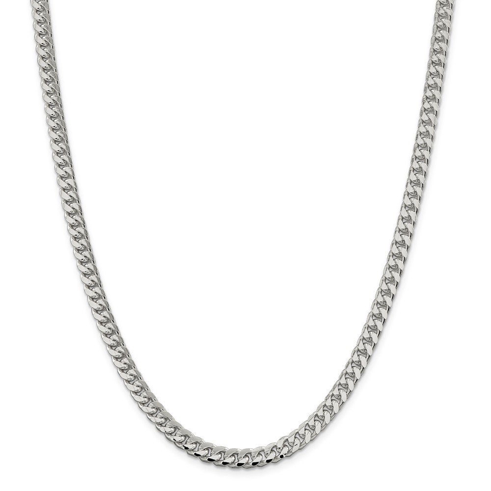 Sterling Silver Solid 6mm Domed Curb Link Chain w/ Lobster Clasp 16" - 26"