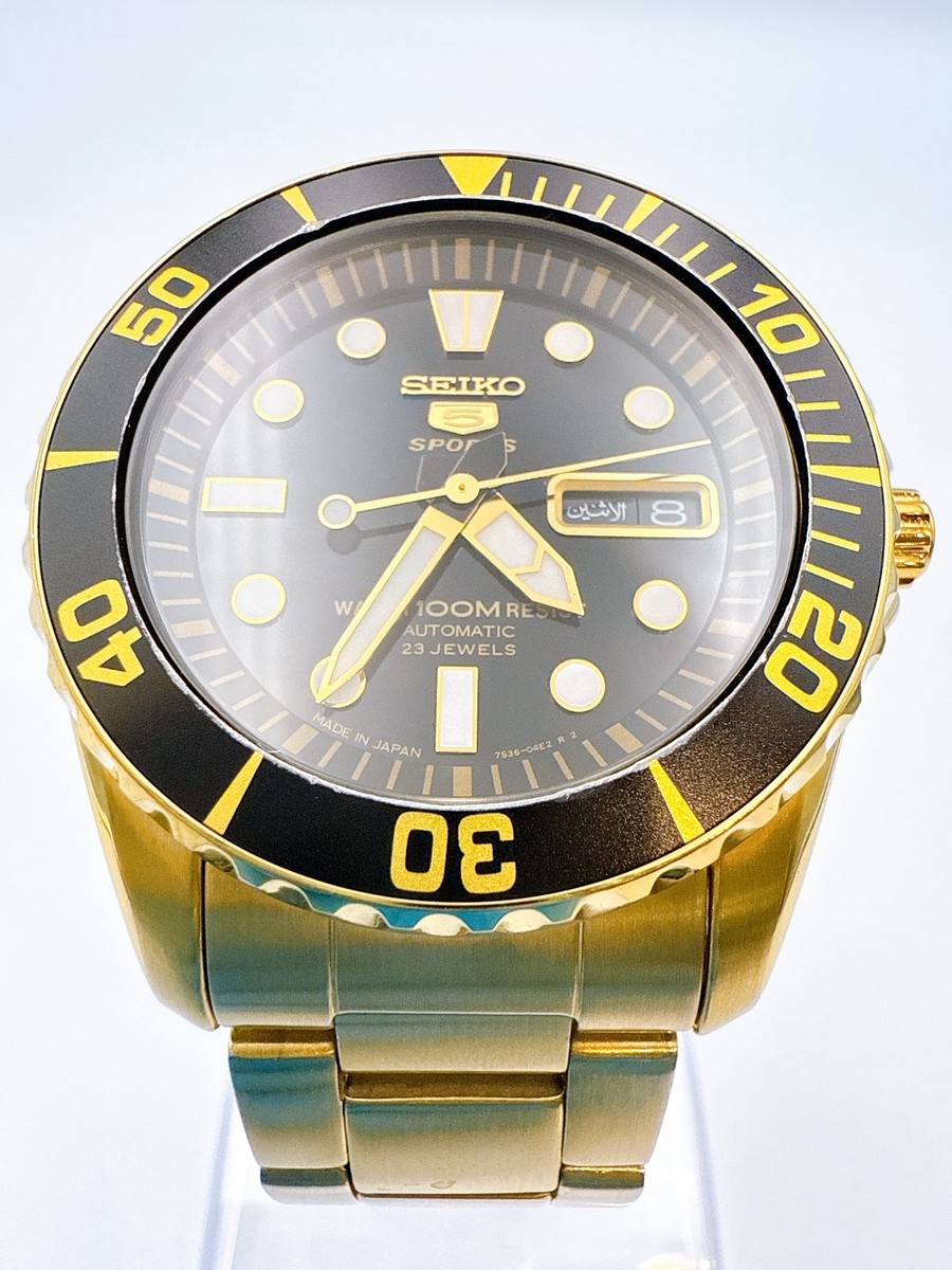 SEIKO 5 SPORTS 7S36-03C0 Automatic Day/Date Gold Watch JP Wrist