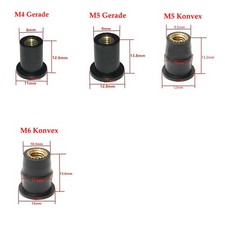 M5 Gummimuttern 100 Stück - Motorrad Windschutzscheiben Befestigung