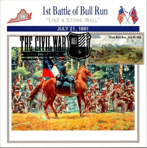 Dr Jim Stamps Maximum Card First Bull Run 1861 Forever The Civil War Fdc