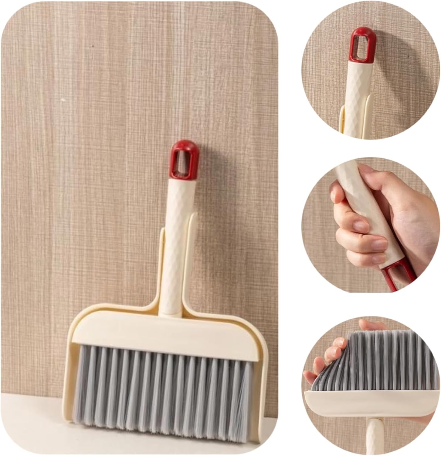 Mini Broom and Dustpan Set Compact Cleaning Kit for Home Car Travel Pet Hair