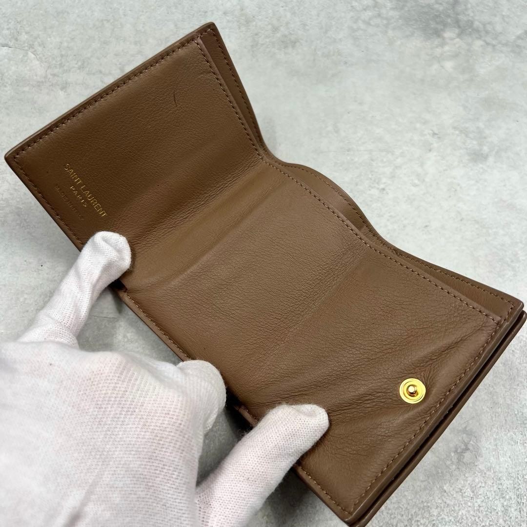 Yves Saint Laurent Wallet Women's Fold Card Case Leather BA Condition Japan thumbnail 7
