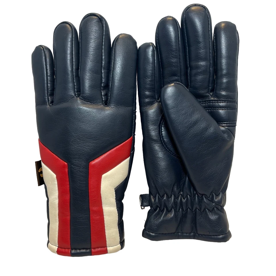 Guantes de esquí Hang Ten de colección años 70 80 aislamiento de espuma para mujer M rojo blanco azul retro Foto 2 de 4