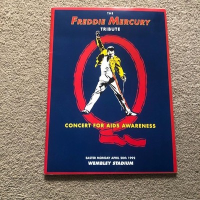 Queen programme Freddie Mercury Tribute Concert  1992 + 2 Merchandise Sheets