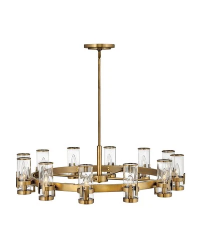 Hinkley Lighting 38109 Reeve 12 Light 36"W Taper Candle Style - Brass - Picture 1 of 3