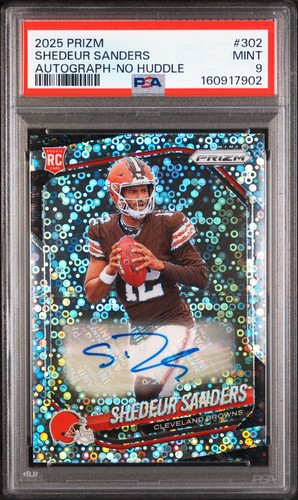 2025 PANINI PRIZM AUTO-NO HUDDLE #302 SHEDEUR SANDERS PSA 9