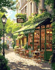 Paint by Numbers Kit for Adults, Easy Street Cafe Adult Paint by Number Kits on