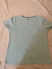 Croft & Barrow Classic Tee Women's 0X Short Sleeve Turquoise T-Shirt