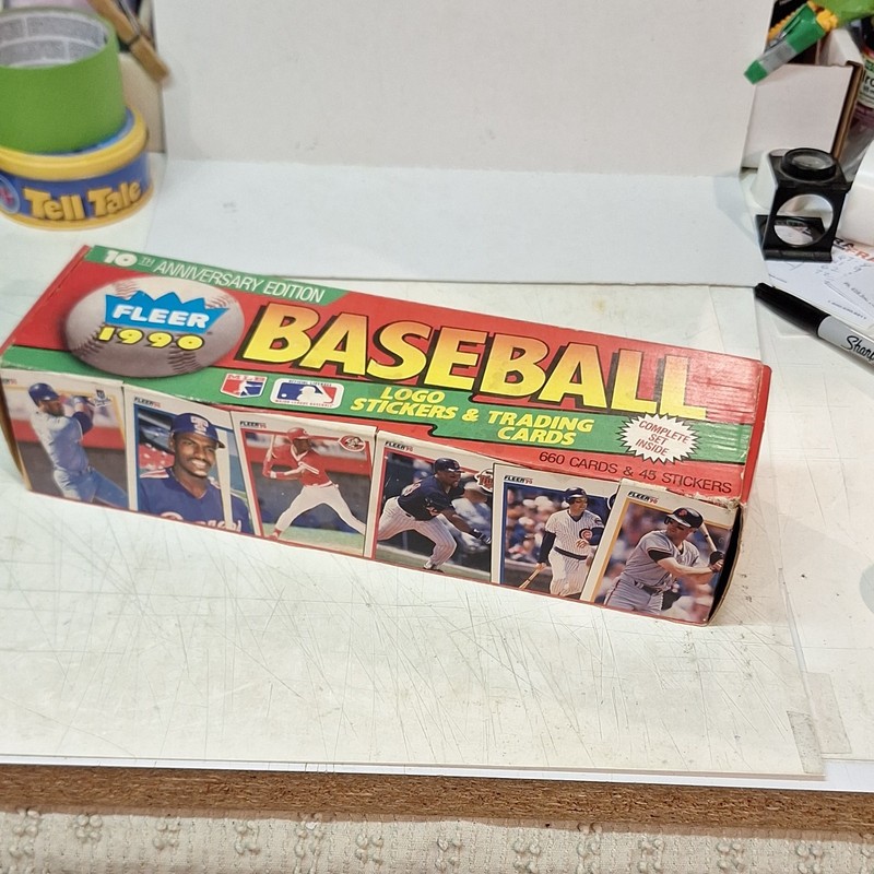 #58 Fleer Baseball 1990 Logo Stickers Trading Cards Lot 660 Card Set MLB Vintage