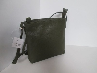 DEJ/PL758:1 Damen Umhängetasche Tasche grün Leder HGL verstellbar NEU