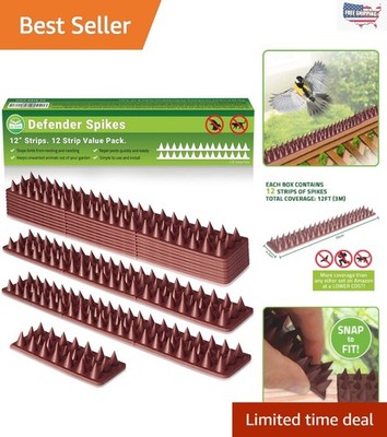 Custom-Fit 12-Piece Bird Spikes - Versatile Plastic Strips for Cats & Squirrels